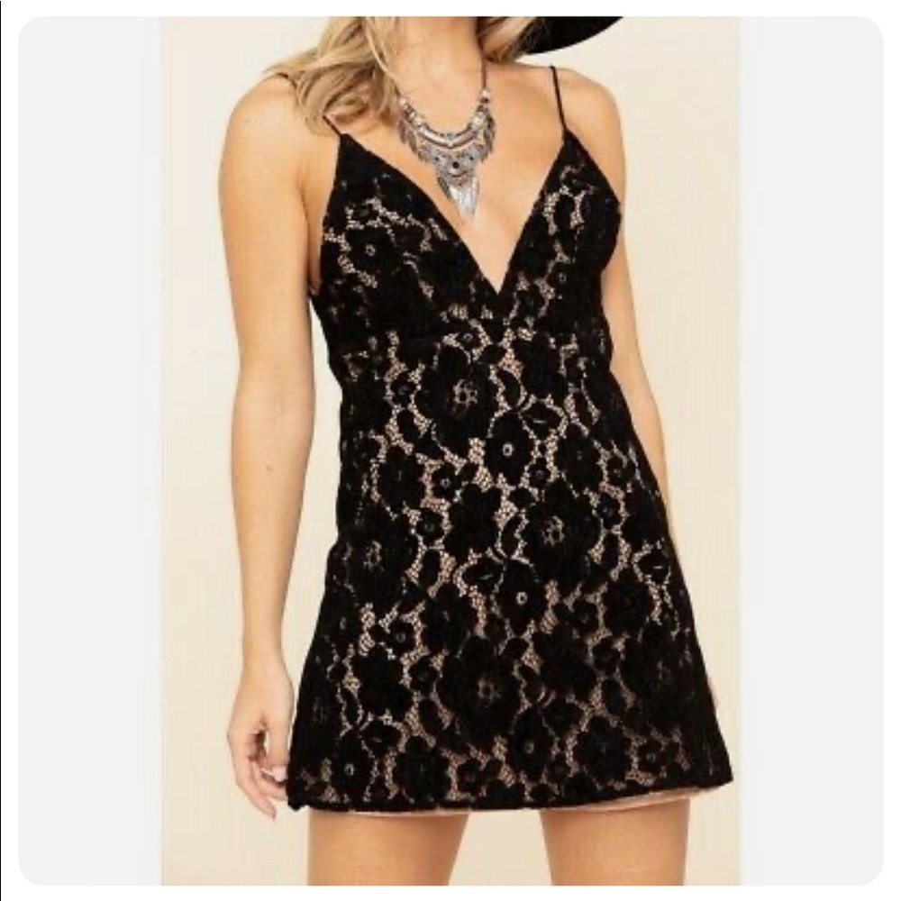 NWT Free People Dangerous Love Black Lace Mini Dress Size 2 - Picture 2 of 14